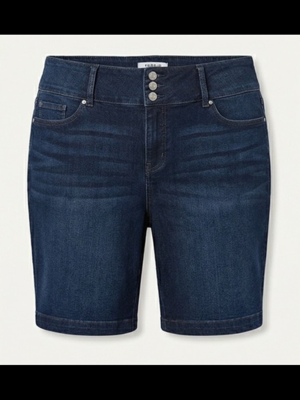 Torrid 28 Denim Jegging Bermuda Shorts‎ Dark Wash High Rise 3-Button
